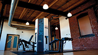 Gym equipment in a shared area